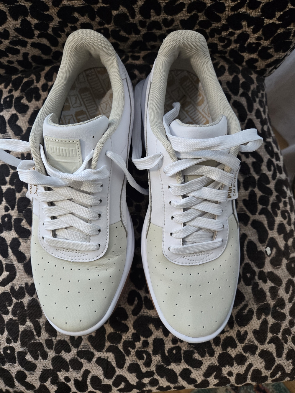 Puma California Women's Low-Top Sneakers in White/Cream - Picture 6 of 7